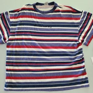 Vintage 90s Unionbay T-shirt Striped Blue Red White XL